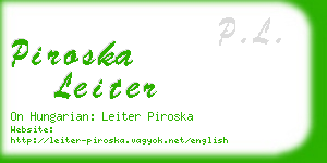 piroska leiter business card